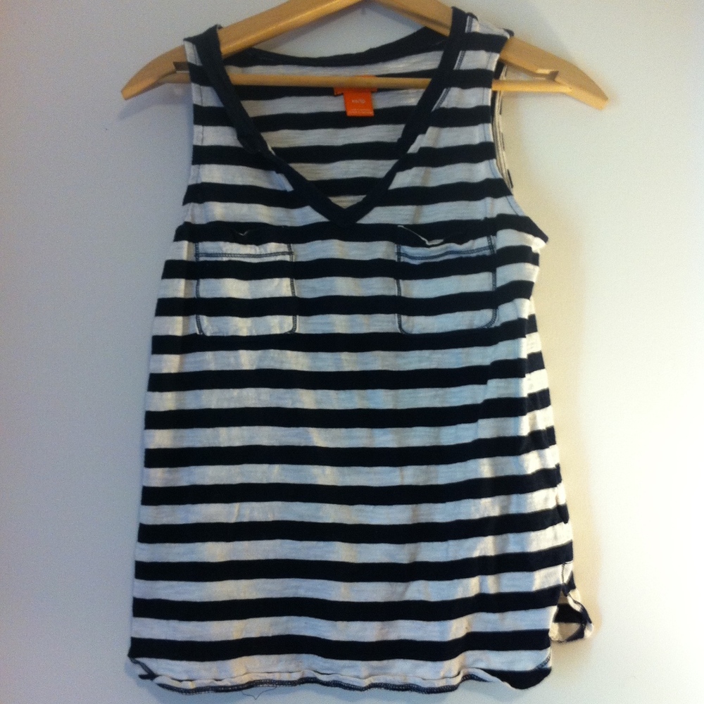 Navy Blue & White Striped Tank Top Joe Fresh